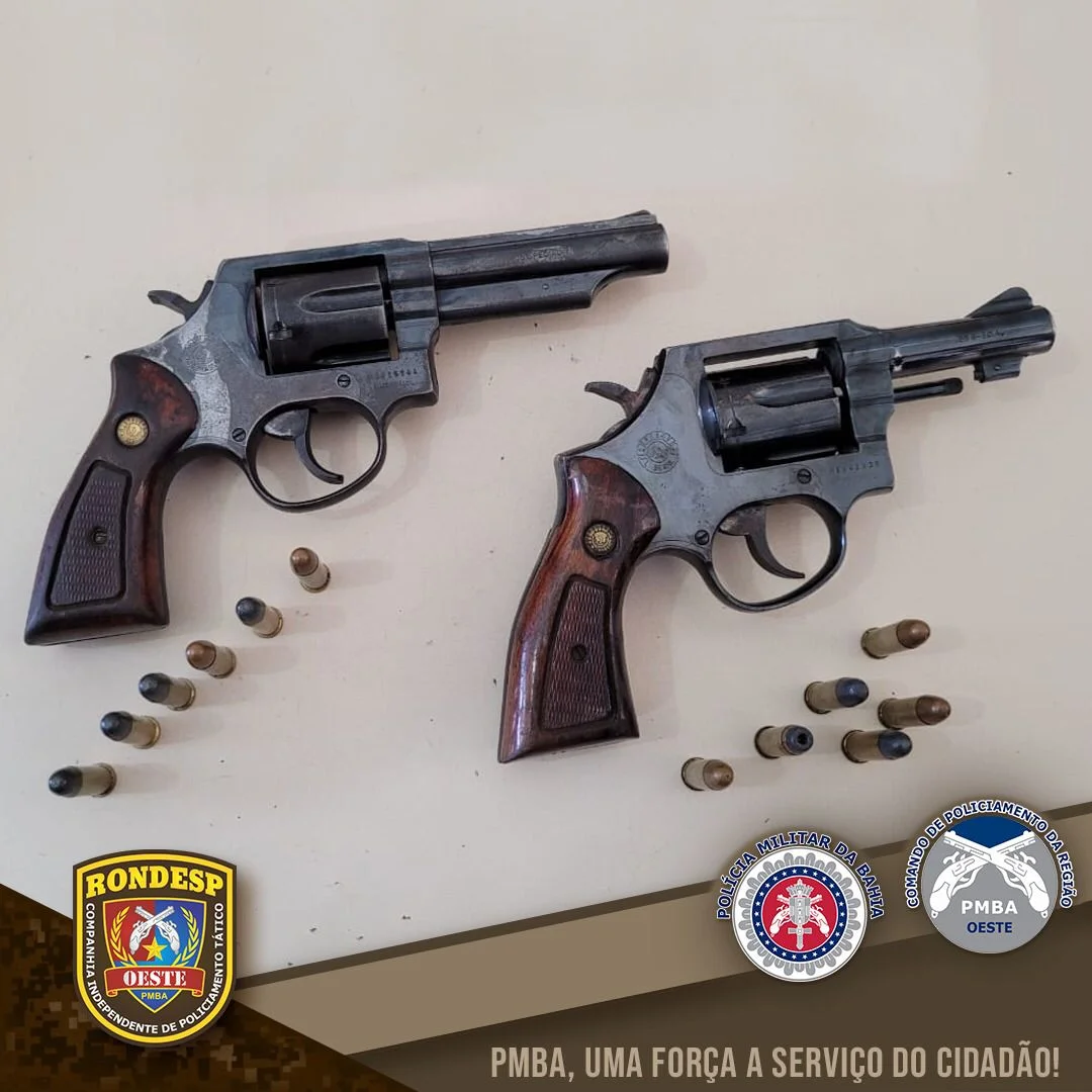 RONDESP/Oeste prende dupla por porte ilegal de arma e receptação de veículo roubado
