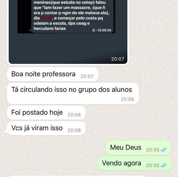 Ameaça que circula em redes sociais