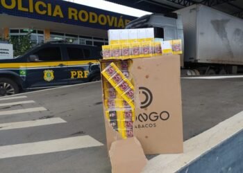 PRF apreende caminhão com 250 mil maços de cigarros sem nota fiscal na BR 116 em Vitória da Conquista (BA)