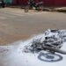 Moto pega fogo e motociclista sofre graves queimaduras em acidente no bairro Morada da Lua