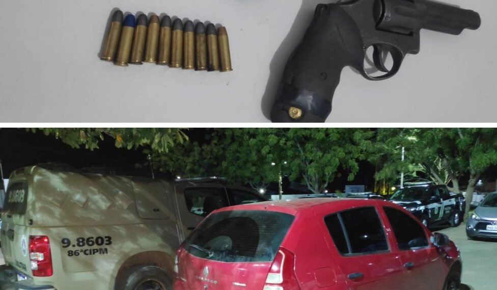 Após troca de informações entre forças de segurança, 86ª CIPM prende casal por porte ilegal de arma de fogo