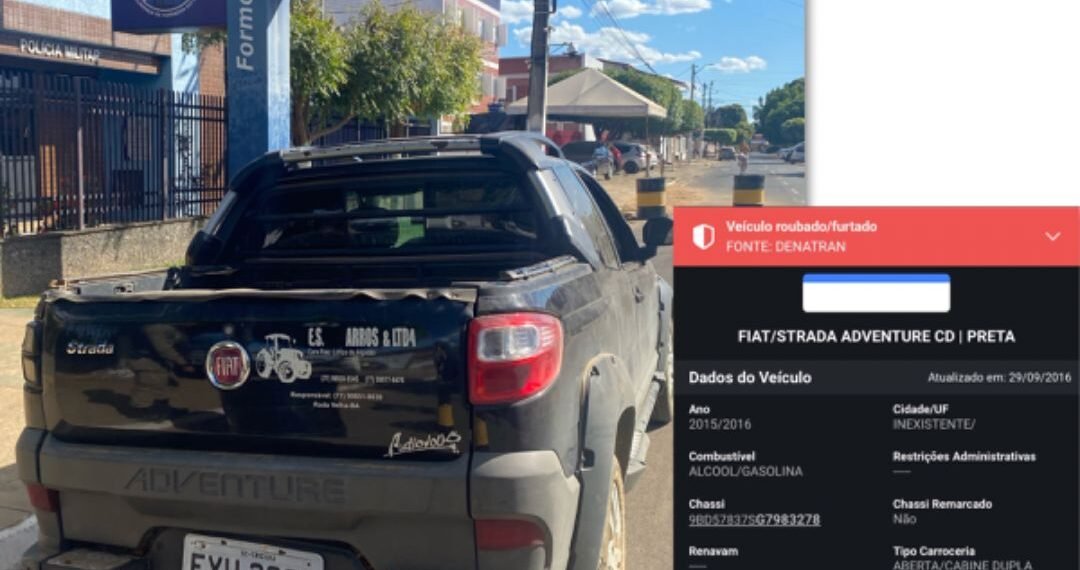 86ª CIPM apreende veículo com placa falsa e restrição de furto