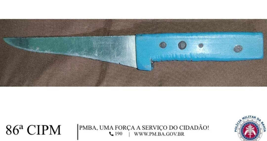 Após denúncias de ameaça entre irmãos, 86ª CIPM apreende arma branca e conduz autor à Central de Flagrantes