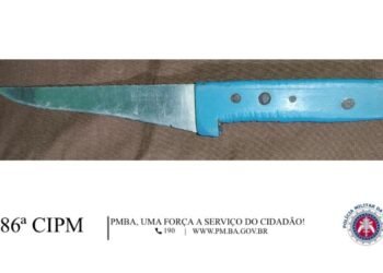 Após denúncias de ameaça entre irmãos, 86ª CIPM apreende arma branca e conduz autor à Central de Flagrantes