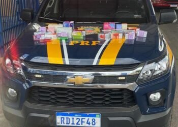 PRF apreende carga de celulares, perfumes, insumos para cigarros e medicamentos em trecho baiano da BR 242