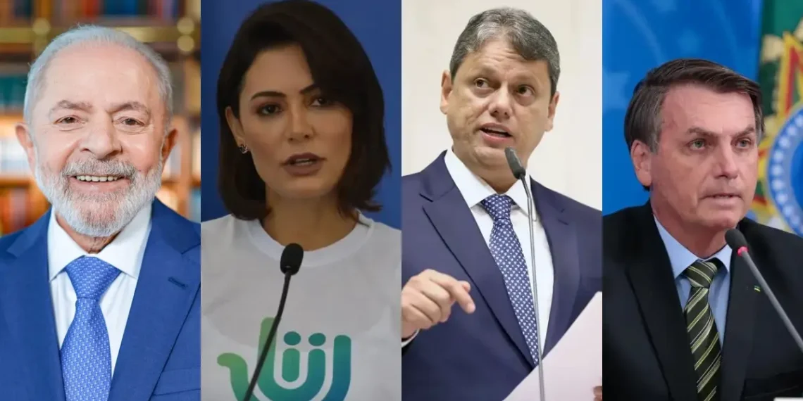 Em nova pesquisa, Lula aparece à frente de Bolsonaro, Michelle e Tarcísio para eleições de 2026