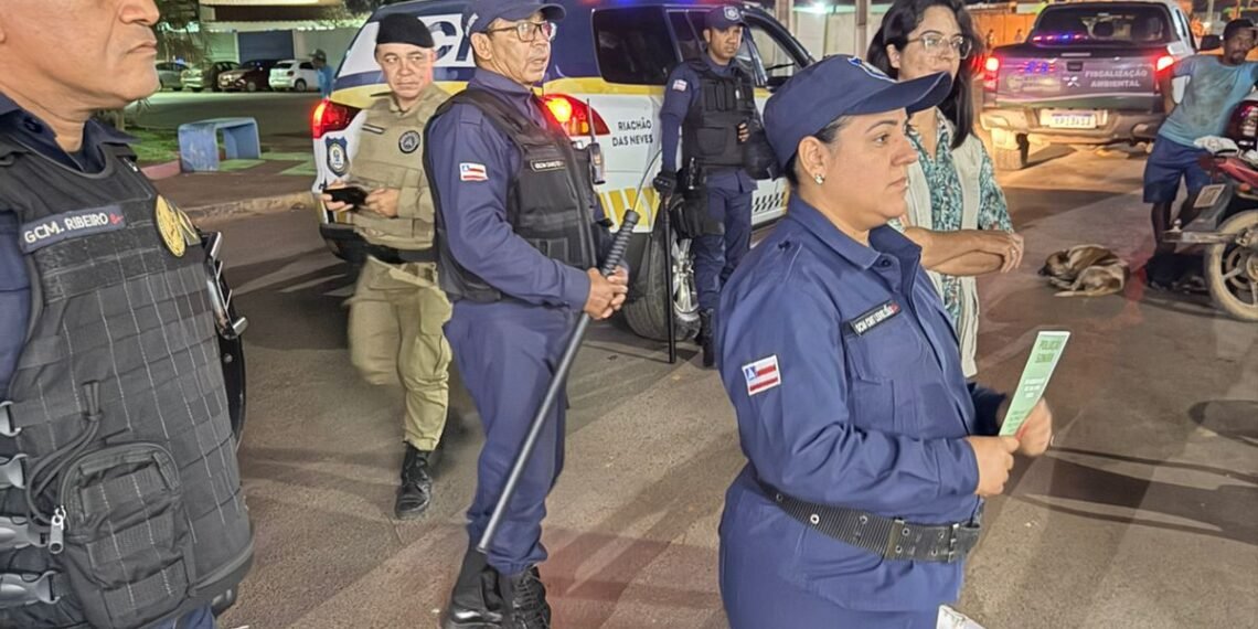 Secretaria do Meio Ambiente, Polícia Militar e Guarda Municipal realizam operação de conscientização sobre poluição sonora em Riachão das Neves