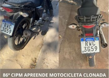 86ª CIPM apreende motocicleta clonada com sinais de adulteração