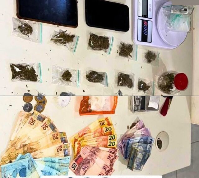 Polícia Militar detém jovem e adolescente por tráfico de drogas