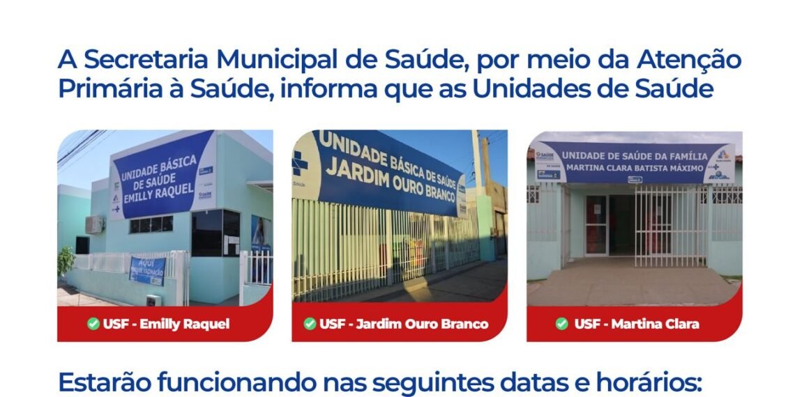 INFORME DA SECRETARIA DE SAÚDE DE BARREIRAS SOBRE FUNCIONAMENTO DE POSTOS DE SAÚDE NESTE FIM DE ANO