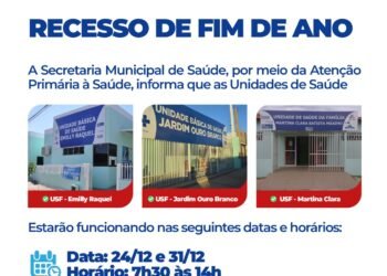 INFORME DA SECRETARIA DE SAÚDE DE BARREIRAS SOBRE FUNCIONAMENTO DE POSTOS DE SAÚDE NESTE FIM DE ANO