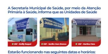 INFORME DA SECRETARIA DE SAÚDE DE BARREIRAS SOBRE FUNCIONAMENTO DE POSTOS DE SAÚDE NESTE FIM DE ANO