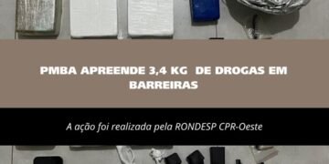 PMBA APREENDE 3,4 KG DE DROGAS EM BARREIRAS
